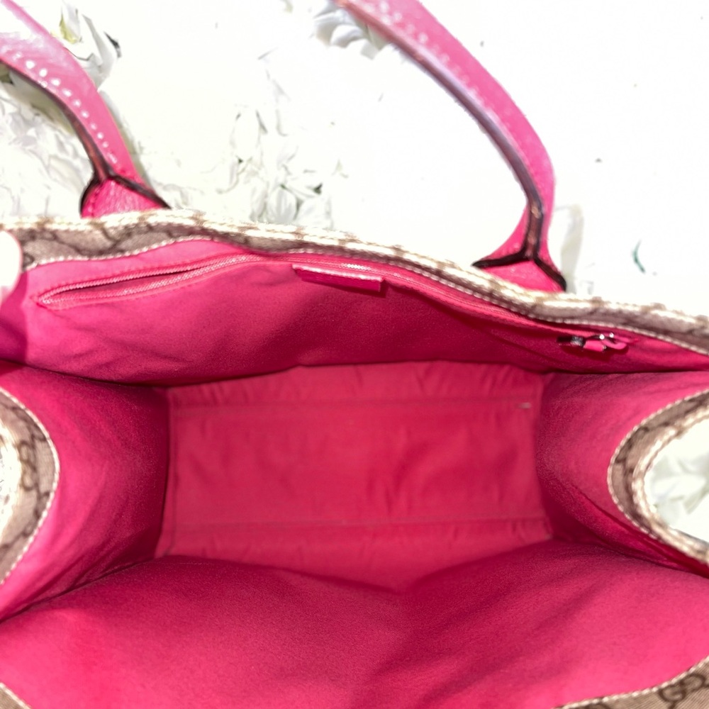 Gucci GG Supreme Top Handle Pink Women's Tote Bag - Picture 6 of 10